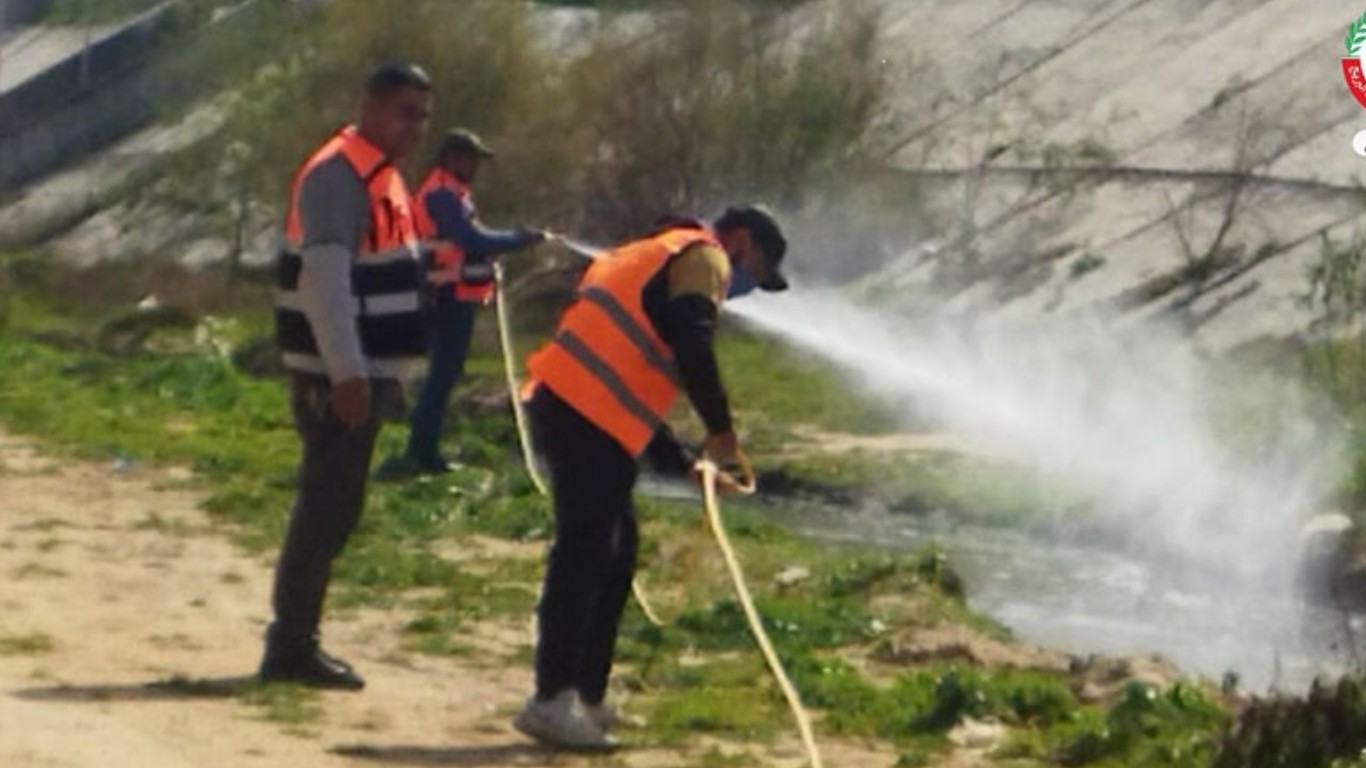 بلدية البريج وبالتعاون مع مجلس خدمات وادي غزة ومصلحة مياه بلديات الساحل